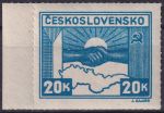 Obrázek k výrobku 45404 - 1945, ČSR II, 0358, Výplatní známka: Košické vydání: Symbol spojenectví ČSR-SSSR ✶✶ o LH