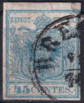 Obrázek k výrobku 45746 - 1854/1857, Lombardsko-Benátsko, 03Y, Výplatní známka: Kresba znaku ⊙