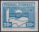 Obrázek k výrobku 45802 - 1945, ČSR II, 0359PV, Výplatní známka: Košické vydání - Symbol spojenectví ČSR-SSSR ✶✶