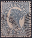 Obrázek k výrobku 45843 - 1895/1896, Queensland, 0084, Výplatní známka: Královna Viktorie na bílém pozadí ⊙