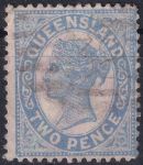 Obrázek k výrobku 45844 - 1895/1896, Queensland, 0085, Výplatní známka: Královna Viktorie na bílém pozadí ⊙