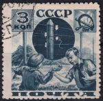 Obrázek k výrobku 46049 - 1936, SSSR, 0543Cx, Pionýři pomáhají poště ⊙
