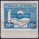 Obrázek k výrobku 46059 - 1945, ČSR II, 0359, Výplatní známka: Košické vydání: Symbol spojenectví ČSR-SSSR ✶✶ o D