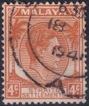 Obrázek k výrobku 46525 - 1938, Malajsko - Průlivové osady, 210, Výplatní známka: Král Jiří VI. ⊙