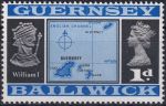 Obrázek k výrobku 46954 - 1969, Guernsey, 0009I, Výplatní známka: Pohledy a znaky - Mapa, Vilém Dobyvatel ✶✶