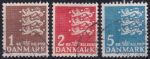 Obrázek k výrobku 47132 - 1946, Dánsko, 0289/291x, Výplatní známky: Malý říšský znak ⊙