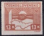 Obrázek k výrobku 48140 - 1945, ČSR II, 0357PV, Výplatní známka: Košické vydání - Symbol spojenectví ČSR-SSSR ✶