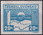 Obrázek k výrobku 48145 - 1945, ČSR II, 0358DV, Výplatní známka: Košické vydání - Symbol spojenectví ČSR-SSSR ✶