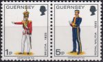 Obrázek k výrobku 48347 - 1974, Guernsey, 0094+0096St, Výplatní známky: Vojenské uniformy ✶✶ 