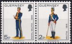 Obrázek k výrobku 48348 - 1977, Guernsey, 0094+0135St, Výplatní známky: Vojenské uniformy ✶✶ 