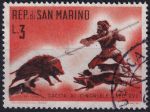 Obrázek k výrobku 48461 - 1961, San Marino, 0688, Lov a hon v 18. - 19. století: Hon na divoké prase ✶✶