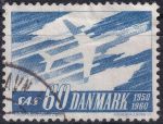Obrázek k výrobku 48757 - 1961, Dánsko, 0388x, NORDEN: Den seveřanů - 10 let Letecké společnosti SAS ⊙