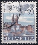 Obrázek k výrobku 49768 - 1982, Švýcarsko, 1230, Výplatní známka: Znamení zvěrokruhu a krajinky (I) - Býk, Basilejský dóm ⊙