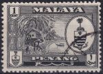 Obrázek k výrobku 50462 - 1957, Malajsko - Penang, 049, Výplatní známka: Královna Alžběta II. a zemské pohledy - Panthera tigris ⊙