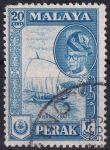 Obrázek k výrobku 50481 - 1961, Malajsko - Perak, 108b, Výplatní známka: Sultán Jussuf Izzuddin Šáh a zemské pohledy - Panthera tigris ⊙