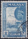 Obrázek k výrobku 50496 - 1961, Malajsko - Selangor, 095, Výplatní známka: Sultán Hissamuddin Alam Šáh a zemské pohledy - Panthera tigris ⊙