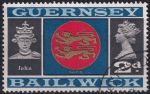 Obrázek k výrobku 51631 - 1969, Guernsey, 0011, Výplatní známka: Pohledy a znaky - Znak ostrova Sark, král Jan ✶✶