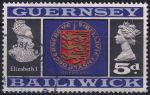 Obrázek k výrobku 51636 - 1969, Guernsey, 0014, Výplatní známka: Pohledy a znaky - Znak Guernsey, Alžběta I. ✶✶