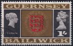 Obrázek k výrobku 51637 - 1969, Guernsey, 0017, Výplatní známka: Pohledy a znaky - Znak Guernsey, královna Viktorie ✶✶