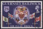 Obrázek k výrobku 51646 - 1969, Guernsey, 0024, 200. výročí Isaaca Brocka: Isaar Brock (1769 - 1812), generálmajor a guvernér ⊙