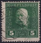 Obrázek k výrobku 51687 - 1915/1917, Rakousko-uherská polní pošta (Všeobecné vydání), 23A, Výplatní známka: Císař František Josef I. ⊙