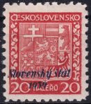 Obrázek k výrobku 51840 - 1939, Slovenský stát, 003VV, Výplatní známka: Státní znak ✶✶