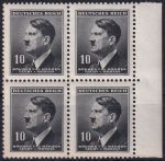 Obrázek k výrobku 52111 - 1942, Protektorát, 078, Výplatní známka: Adolf Hitler ✶✶ ⊞ o L