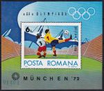 Obrázek k výrobku 52256 - 1972, Rumunsko, A093, Letecké: Letní olympijské hry, Mnichov (I) - Běžec s olympijským ohněm před mapou Rumunska ✶✶