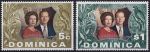 Obrázek k výrobku 52554 - 1966, Dominika, 0189/0190, Návštěva anglického královského páru ✶✶