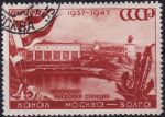 Obrázek k výrobku 52855 - 1947, SSSR, 1132x, 10. výročí zahájení provozu Kanálu Moskva-Volha: Plavební komora u Karamyševa ⊙