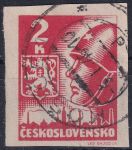 Obrázek k výrobku 53263 - 1945, ČSR II, 0354, Výplatní známka: Košické vydání: Hlava rudoarmějce a státní znak ✶