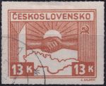 Obrázek k výrobku 53285 - 1945, ČSR II, 0358, Výplatní známka: Košické vydání: Symbol spojenectví ČSR-SSSR ⊙ 