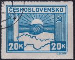 Obrázek k výrobku 53289 - 1945, ČSR II, 0359, Výplatní známka: Košické vydání: Symbol spojenectví ČSR-SSSR ⊙ 