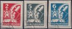 Obrázek k výrobku 53290 - 1945, ČSR II, 0353/0359, Výplatní známky: Košické vydání: Symbol spojenectví ČSR-SSSR ⊙