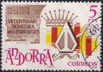 Obrázek k výrobku 53394 - 1951, Andorra (Španělská pošta), 0058, Výplatní a letecká známka: Národní symboly - Andorra la Vella ⊙