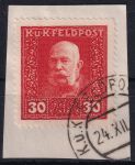 Obrázek k výrobku 53419 - 1915/1917, Rakousko-uherská polní pošta (Všeobecné vydání), 30A, Výplatní známka: Císař František Josef I. ⊡