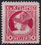 Obrázek k výrobku 53441 - 1916, Rakousko-uherská polní pošta (Všeobecné vydání), 50A, Novinová známka: Hlava Merkura ✶