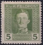Obrázek k výrobku 53470 - 1917/1918, Rakousko-uherská polní pošta (Všeobecné vydání), 55A, Výplatní známka: Císař Karel I. ✶