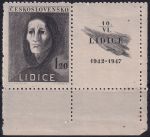 Obrázek k výrobku 53729 - 1947, ČSR II, 0453KL, 5. výročí vyhlazení Lidic: Trpící žena ✶✶ L D