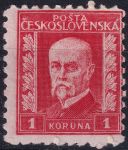 Obrázek k výrobku 54051 - 1927, ČSR I, 0208VV, Výplatní známka: 75. narozeniny T. G. Masaryka (pozměněná kresba) ✶