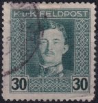 Obrázek k výrobku 54400 - 1917/1918, Rakousko-uherská polní pošta (Všeobecné vydání), 63A, Výplatní známka: Císař Karel I. ⊙