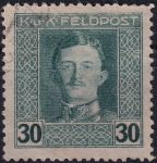 Obrázek k výrobku 54401 - 1917/1918, Rakousko-uherská polní pošta (Všeobecné vydání), 63A, Výplatní známka: Císař Karel I. ⊙
