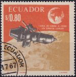 Obrázek k výrobku 54602 - 1966, Ekvádor, 1301, Průzkum povrchu měsíce: \"Surveyor 1\", americká měsíční sonda ⊙