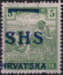 Obrázek k výrobku 54752 - 1918, Jugoslávie (vydání pro Chorvatsko), 0068, Známky Maďarska s přetiskem: Na kresbě Ženci 1916/18 (barevná číslice) ✶