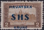 Obrázek k výrobku 54761 - 1918, Jugoslávie (vydání pro Chorvatsko), 0075, Známky Maďarska s přetiskem: Na kresbě Ženci 1916/18 (barevná číslice) ✶