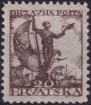 Obrázek k výrobku 54800 - 1919, Jugoslávie (vydání pro Chorvatsko), 0091A, Výplatní známka: Námořník s vlajkou a sokolem ✶✶