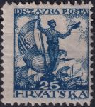 Obrázek k výrobku 54803 - 1919, Jugoslávie (vydání pro Chorvatsko), 0091A, Výplatní známka: Námořník s vlajkou a sokolem ✶
