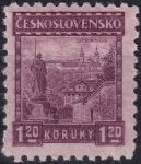 Obrázek k výrobku 54949 - 1926, ČSR I, 0212, Výplatní známka: Hrady, krajiny, města - Karlštejn ✶ P D