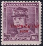 Obrázek k výrobku 55174 - 1939, Slovenský stát, 010VV, Výplatní známka: Generál Milan Rastislav Štefánik (1880-1919) ✶✶