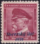 Obrázek k výrobku 55179 - 1939, Slovenský stát, 012VV, Výplatní známka: T. G. Masaryk (1850-1937) ✶✶
